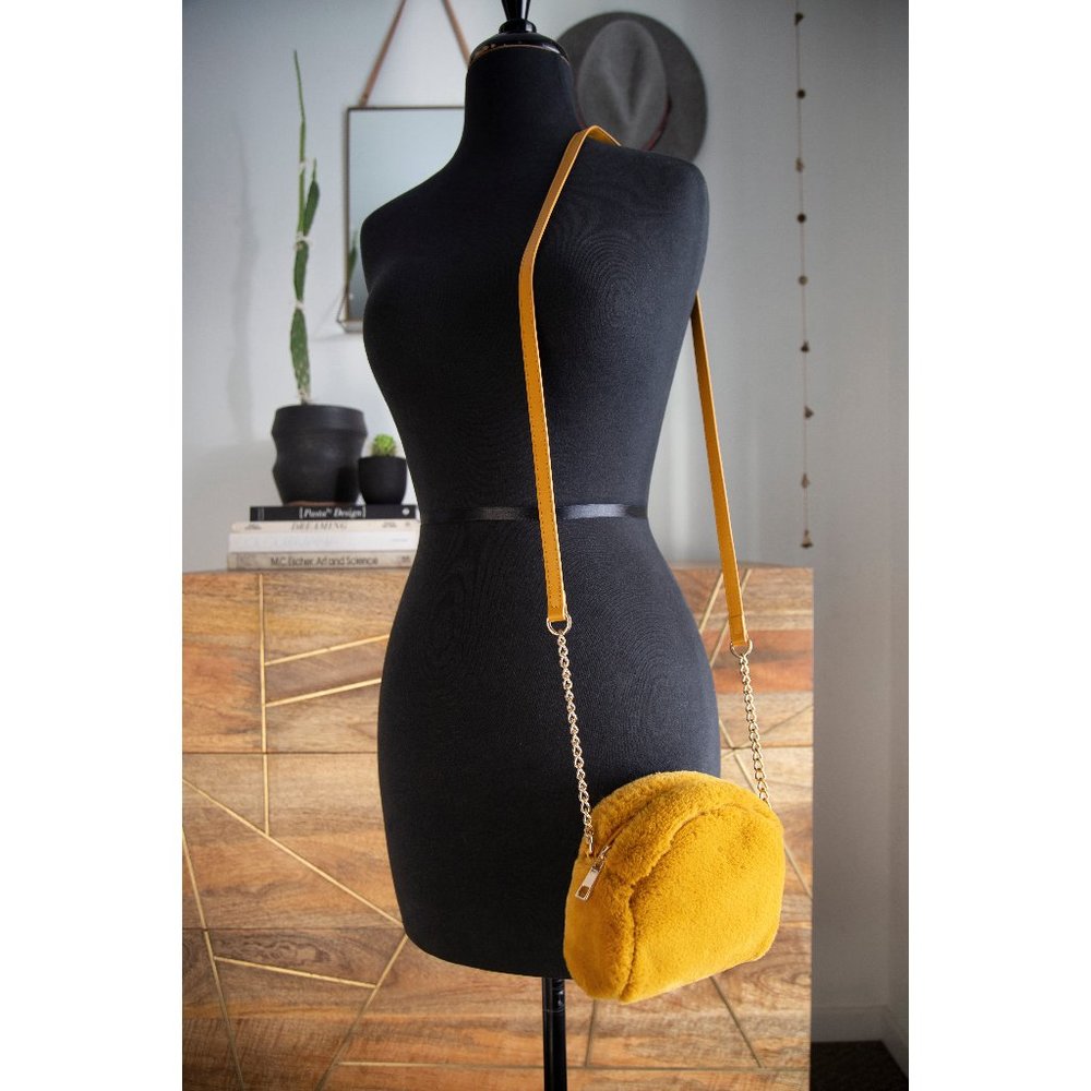 Yellow Faux Fur Purse